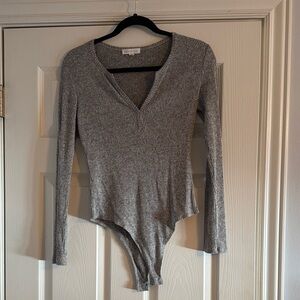 Socialite Charcoal Ribbed Bodysuit